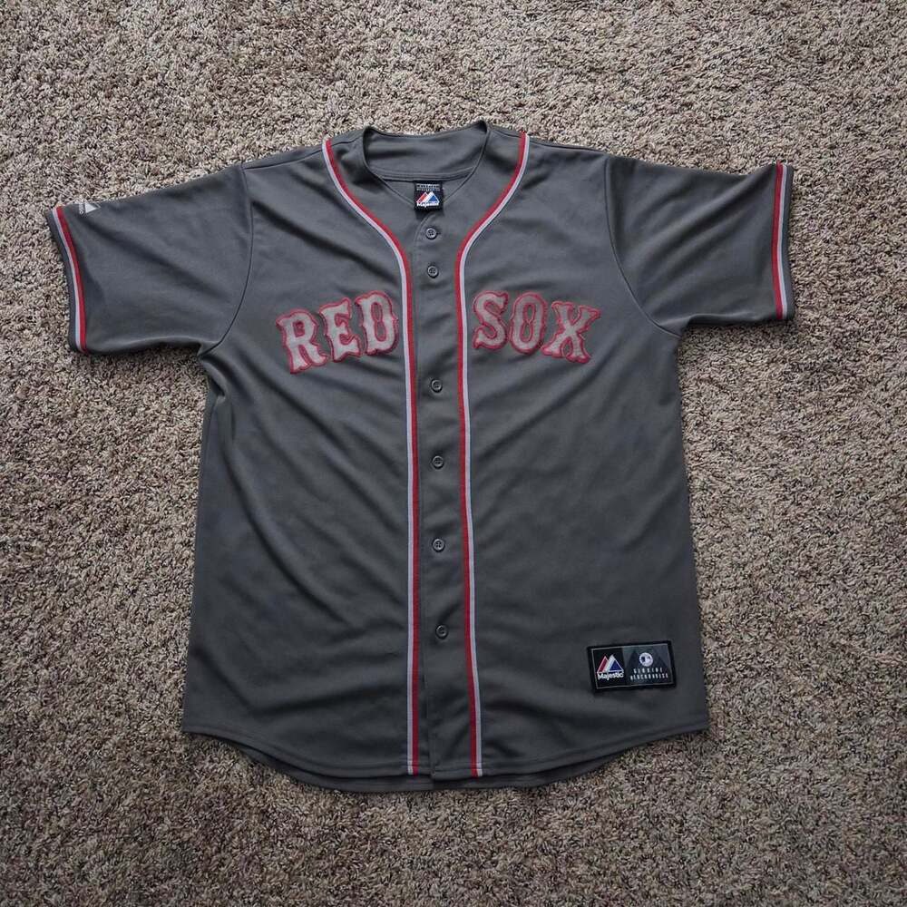 Majestic Boston Red Sox Carl Crawford 13 Baseball Jersey Gray Size L